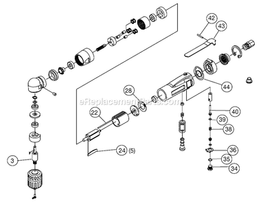 Page A Diagram and Parts List for PTD381 Type 0 Porter Cable Air Tool
